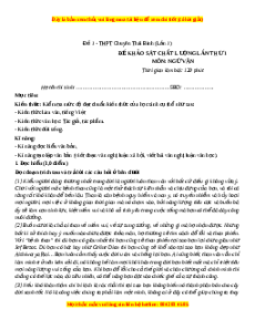 Đề thi thử Ngữ Văn trường Chuyên Thái Bình lần 1 năm 202