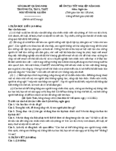 Đề thi thử tốt nghiệp THPT 2025 Ngữ văn trường THPT Nguyễn Bỉnh Khiêm - Sở GD&ĐT Quảng Ninh
