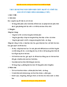 Giáo án Thực hành tính toán trên phân thức đại số và vẽ đồ thị hàm số với phần mềm GeoGebra Toán 8 Kết nối tri thức