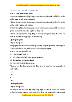 Trắc nghiệm Sinh học 10 Bài 26 Chân trời sáng tạo: Công nghệ vi sinh vật