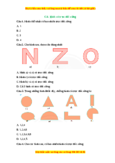 Trắc nghiệm Hình có trục đối xứng Toán 6 Cánh diều