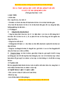 Giáo án Bài 12 Địa lí 6 Cánh diều (2024): Thực hành Đọc lược đồ địa hình tỉ lệ lớn và lát cắt địa hình đơn giản