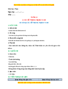 Giáo án So sánh các số trong phạm vi 100 Toán lớp 1 Cánh diều