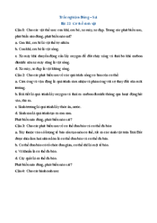 Trắc nghiệm KHTN 6 Kết nối tri thức Chương 6 (có đúng sai, trả lời ngắn)