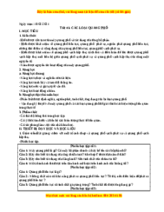 Giáo án Vật lí 12 Bài 26: Các loại quang phổ