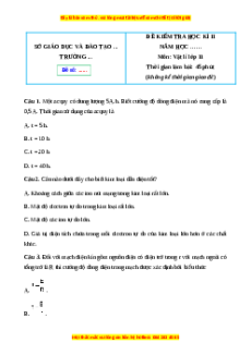 Đề thi cuối kì 2 Vật lí 11 Kết nối tri thức (Đề 2)