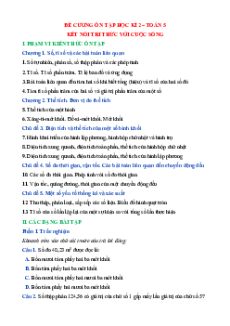 Đề cương ôn tập Cuối kì 2 Toán lớp 5 Kết nối tri thức