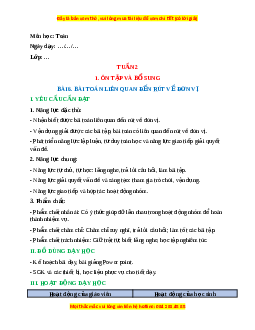 Giáo án Bài toán liên quan đến rút về đơn vị Toán 4 Chân trời sáng tạo