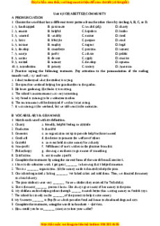 Bài tập Unit 4: For a better community Tiếng Anh 10 cơ bản - nâng cao
