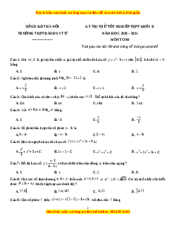 Đề thi thử Toán trường Đào Duy Từ năm 2021