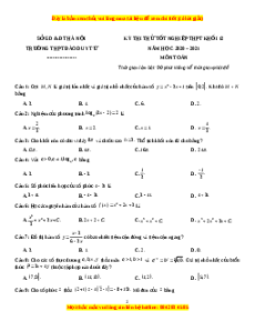 Đề thi thử Toán trường Đào Duy Từ năm 2021