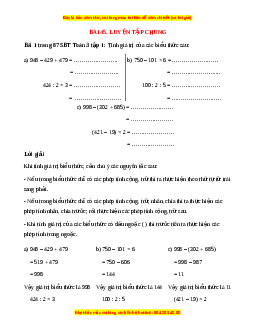 VBT Toán lớp 3 Bài 45 (Cánh diều): Luyện tập chung
