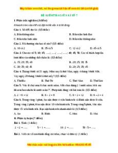 Đề thi giữa kì 2 Toán lớp 2 Cánh diều - Đề 7
