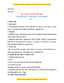 Giáo án Ngữ văn 10 Học kì 2 Cánh diều