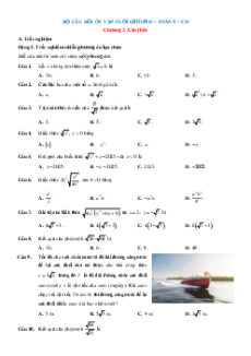 Bài tập ôn tập + Đề kiểm tra Toán 9 Chương 3 Cánh diều