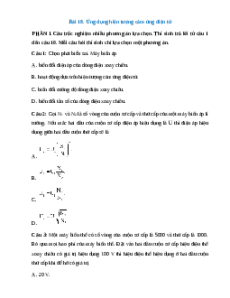 Trắc nghiệm Bài 18: Ứng dụng hiện tượng cảm ứng điện từ Vật lí 12 Đúng-Sai, Trả lời ngắn Kết nối tri thức  2025