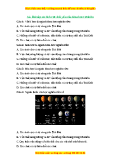 Trắc nghiệm Các lĩnh vực chủ yếu của khoa học tự nhiên KHTN 6 Chân trời sáng tạo