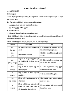 Chuyên đề Liên từ (Ôn thi Tốt nghiệp Tiếng Anh 2025)