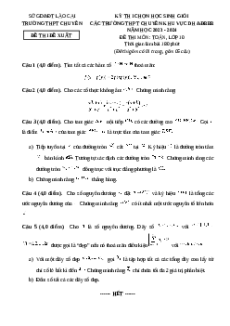 Đề thi HSG Toán 10 Trường THPT Chuyên Lào Cai