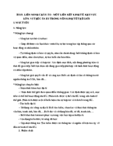 Giáo án Bài 9 Địa lí 11 Cánh diều (2024): EU - Một liên kết kinh tế khu vực lớn. Vị thế của EU trong nền kinh tế thế giới