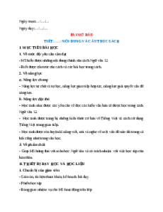 Giáo án Bài mở đầu Ngữ Văn 12 Cánh diều