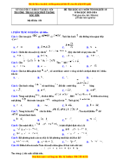 Đề thi cuối kì 1 Toán 10 năm 2024 trường THPT Sóc Sơn - Hà Nội