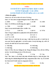 Bài tập cuối tuần Toán 4 Tuần 1 Cánh diều (có lời giải)