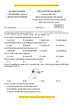 Đề thi thử Hóa Học trường Ninh Bình năm 2021