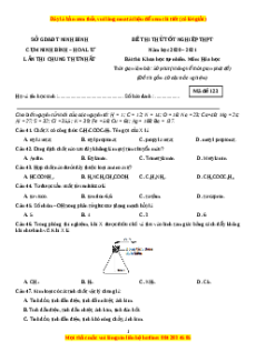 Đề thi thử Hóa Học trường Ninh Bình năm 2021