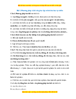 Bộ trắc nghiệm Khoa học tự nhiên 7 Kết nối tri thức có đáp án