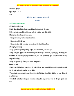 Giáo án Rút gọn phân số Toán lớp 4 Cánh diều
