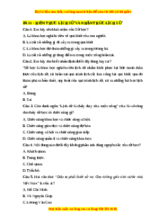 Trắc nghiệm Bài 1 Lịch sử 10 Cánh diều: Hiện thực lịch sử và nhận thức lịch sử