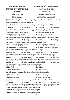 Đề thi thử tốt nghiệp 2025 Địa lí THPT Nguyễn Huệ-Nam Định