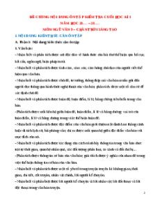 Đề cương ôn tập Cuối kì 1 Ngữ văn 9 Chân trời sáng tạo