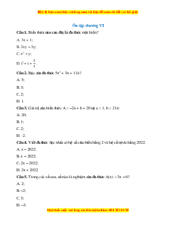 Trắc nghiệm Bài tập cuối chương 6 Toán 7 Cánh diều