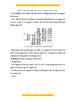 Lý thuyết Cấu tạo bảng tuần hoàn các nguyên tố hóa học Hóa học 10 Chân trời sáng tạo
