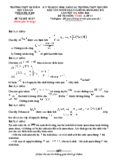 Đề thi HSG Toán 11 Trường THPT Chuyên Chu Văn An - Bình Định
