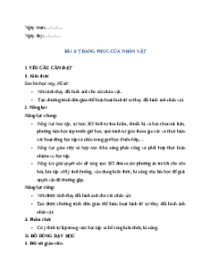 Giáo án Chủ đề F Bài 3 Tin học lớp 5 Cánh diều: Trang phục của nhân vật