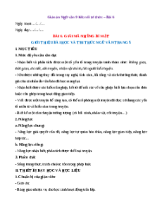 Giáo án Giải mã những bí mật (2024) Kết nối tri thức