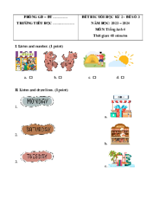 Đề thi cuối kì 2 Tiếng Anh lớp 4 Global success (Đề 4)