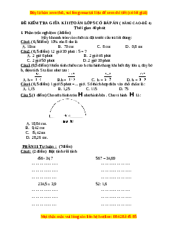 Đề thi giữa kì 2 Toán lớp 5 nâng cao - Đề 4