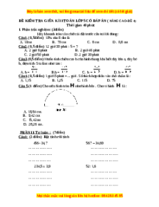 Đề thi giữa kì 2 Toán lớp 5 nâng cao - Đề 4