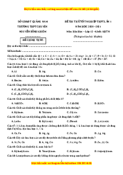 Đề thi thử Hóa Học trường Chuyên Nguyễn Bỉnh Khiêm lần 1 năm 2021