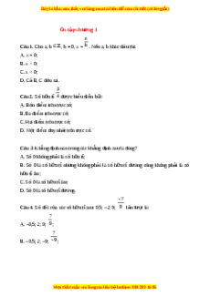 Trắc nghiệm tổng hợp Chương 1 Toán 7 Chân trời sáng tạo