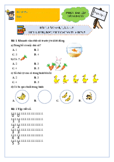 Bài tập hàng ngày Học kì 1 Toán lớp 1 Kết nối tri thức