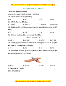 Đề thi giữa kì 1 Toán lớp 2 Cánh diều - Đề 9