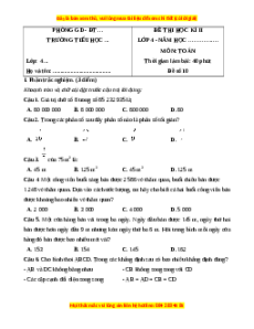 Đề thi cuối kì 2 Toán lớp 4 Kết nối tri thức (Đề 10)