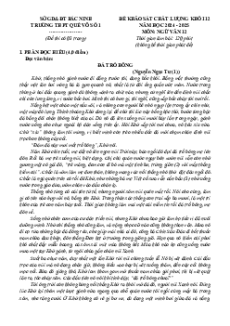 Đề thi thử tốt nghiệp THPT 2025 Ngữ văn (từ Trường/Sở)