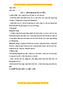 Giáo án Hình bình hành Toán 6 Cánh diều