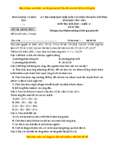 Đề thi HSG Hóa 11 năm 2023-2024 (Đề 10) có lời giải